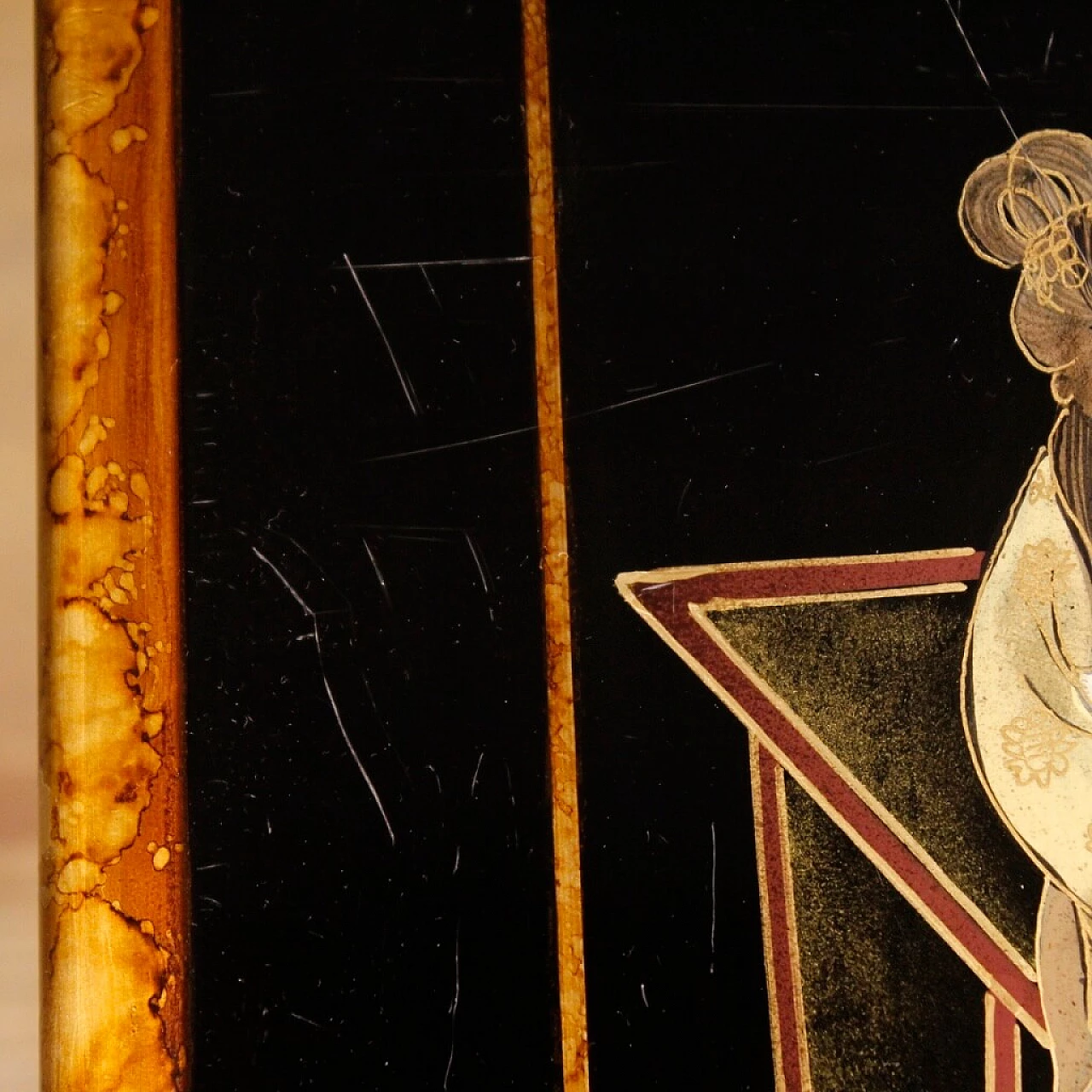 French coffee table in lacquered, painted and gilded wood with chinoiserie decorations 1379954