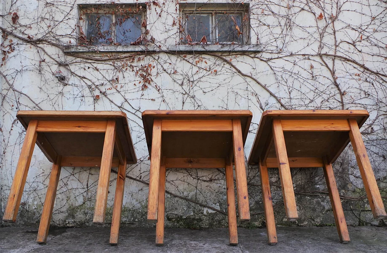 3 wooden card tables with green laminate top, 1950s 1380113