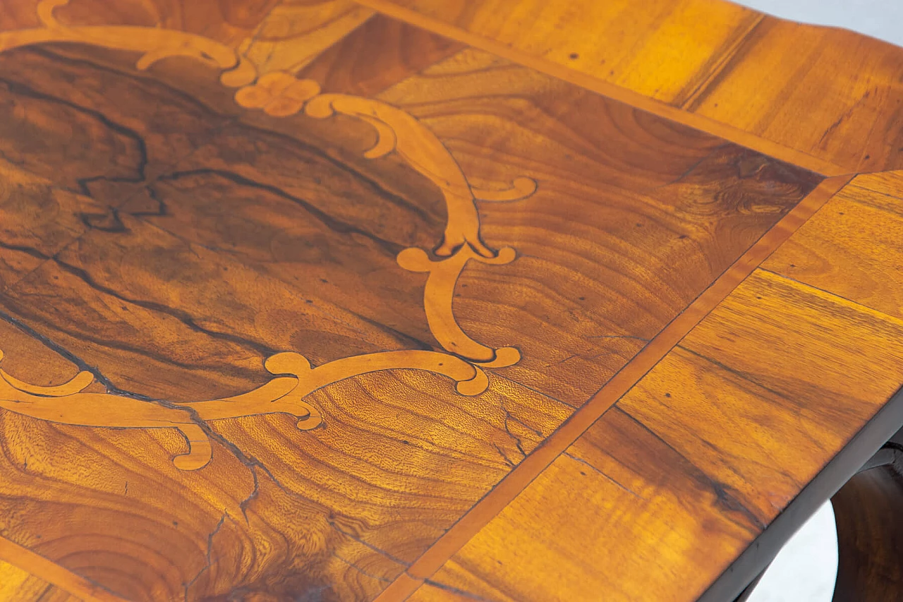 Tavolino intarsiato neobarocco Austriaco, fine '800 1380128