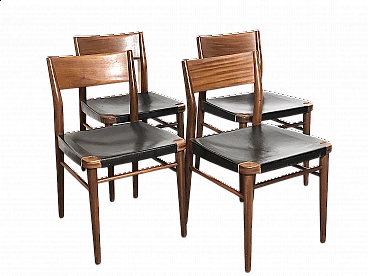 4 Danish teak chairs, 60s