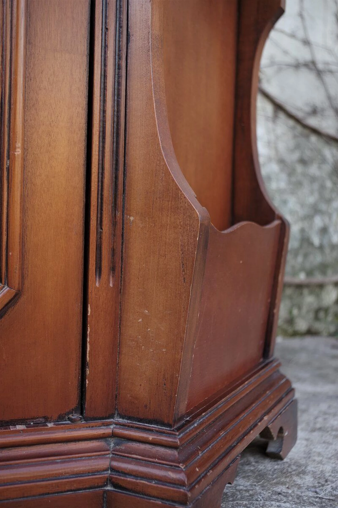 Walnut corner cabinet with magazine rack, 1950s 1380176