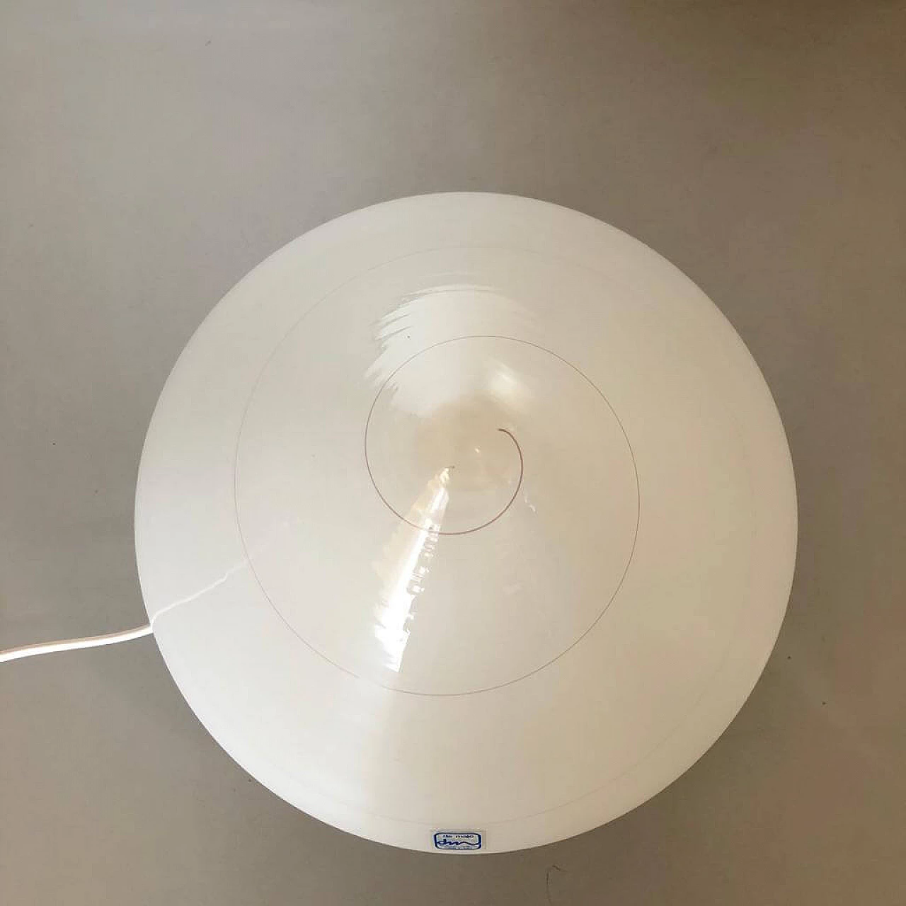 White table lamp in Murano glass by De Majo, 70s 1380181