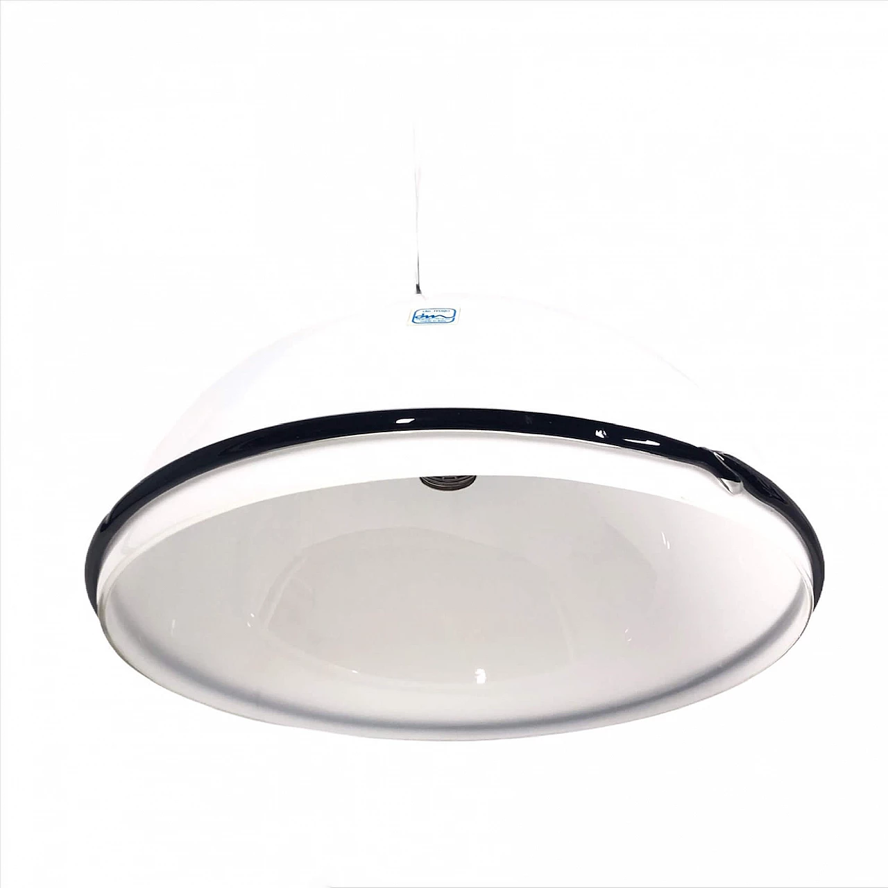 Lampada a sospensione bianca in vetro di Murano di De Majo, anni '70 1380217