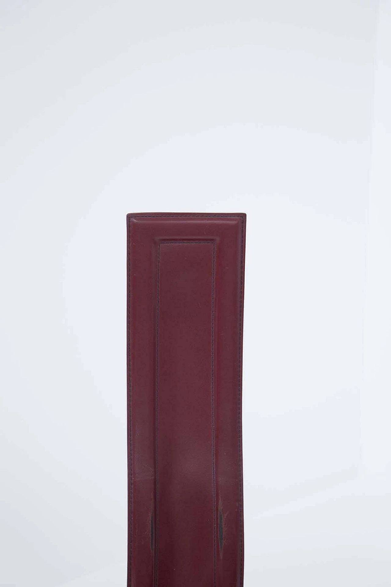 6 burgundy leather table chairs with visible stitching for Cattelan Italia, 1980s 1380231