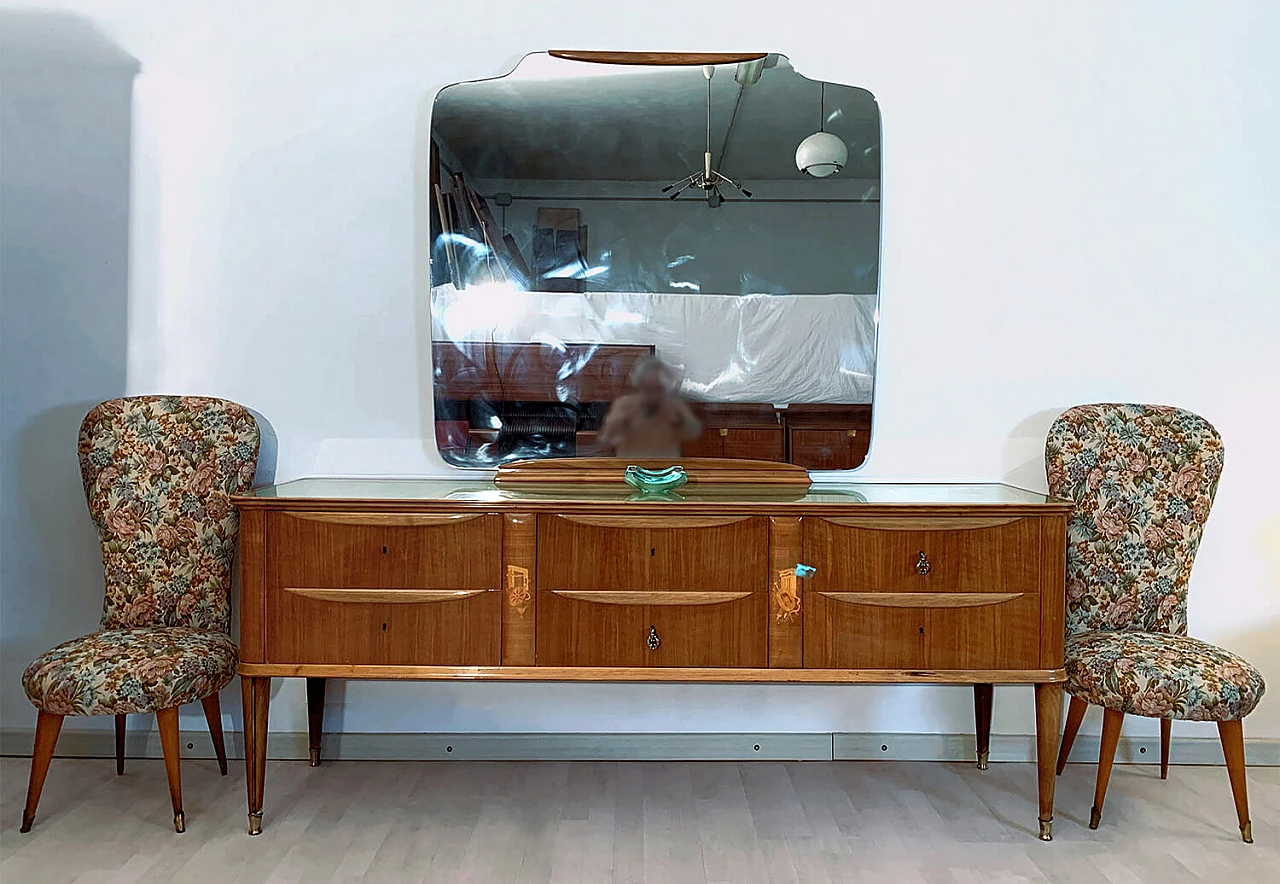 Cassettiera con specchio di Paolo Buffa, anni '50 1380286