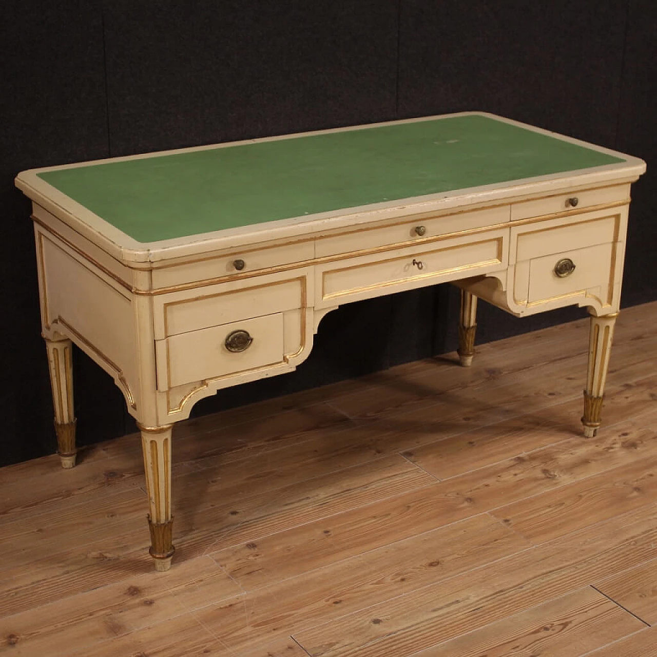 Desk with 6 lacquered and painted drawers, 1930s 1380506