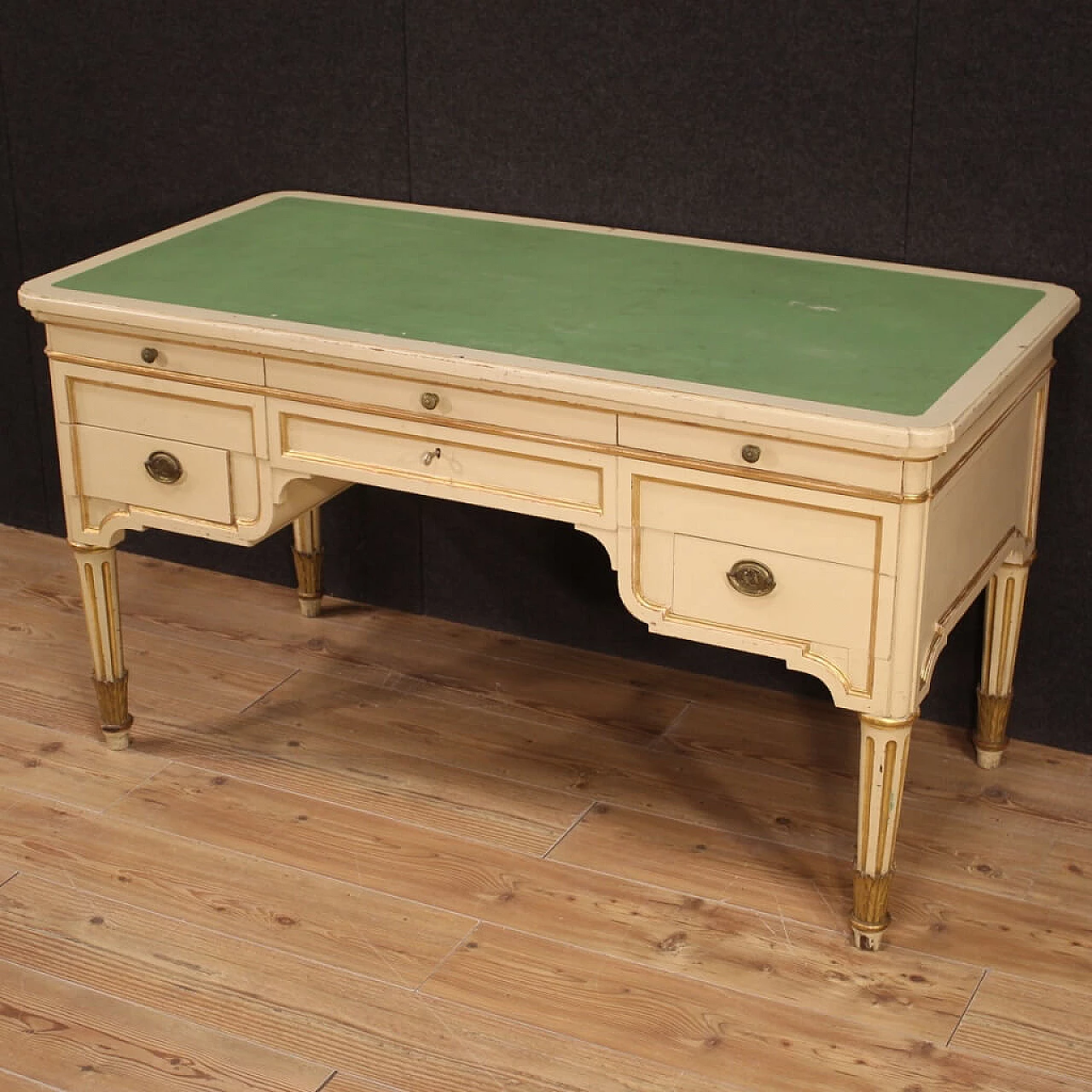 Desk with 6 lacquered and painted drawers, 1930s 1380509