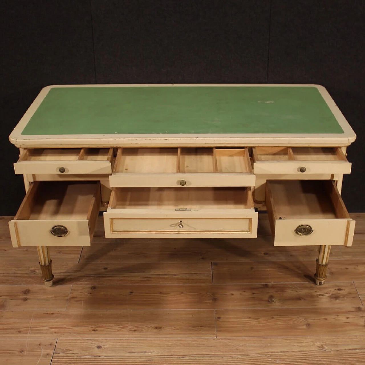 Desk with 6 lacquered and painted drawers, 1930s 1380513