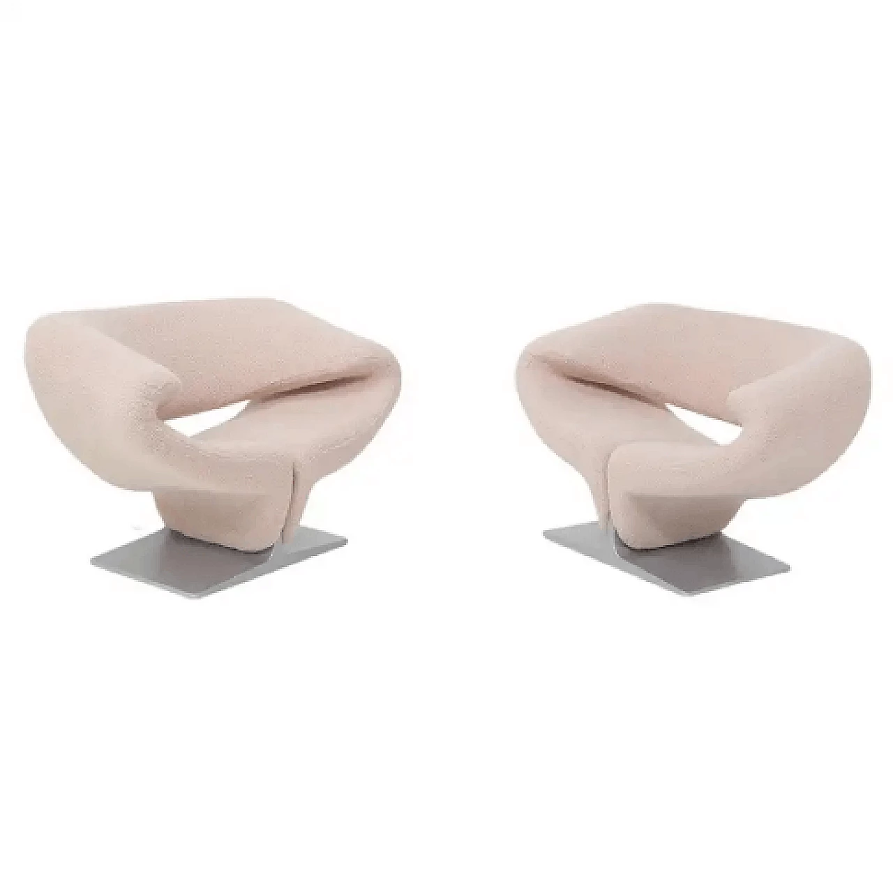 Pair of pink Ribbon Chairs by Pierre Paulin for Artifort, first edition, 1960s 1380658