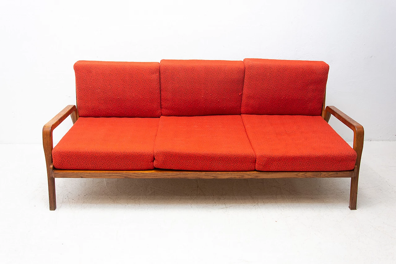 Folding sofa with beech frame, 1960s 1380805