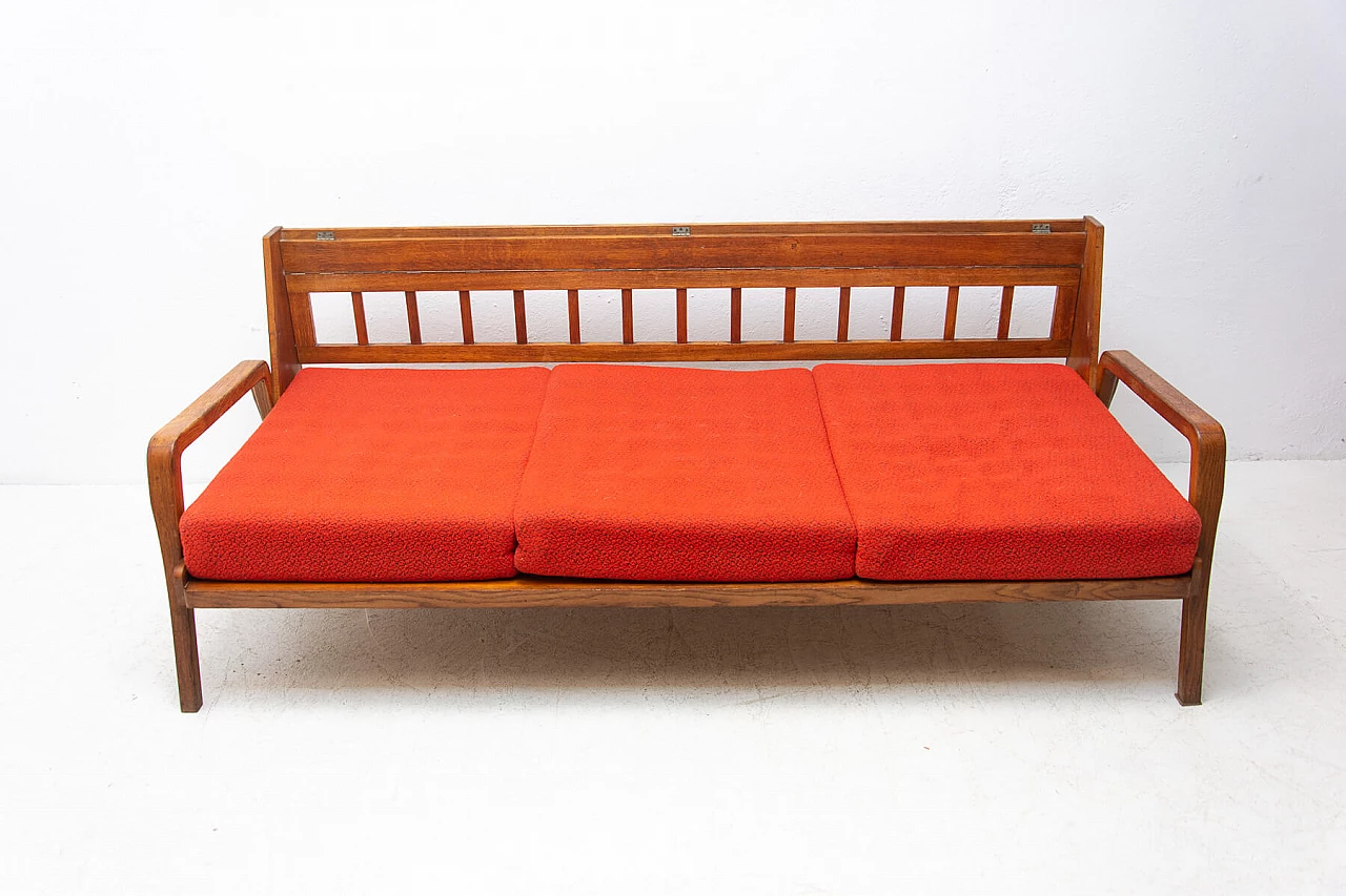 Folding sofa with beech frame, 1960s 1380806