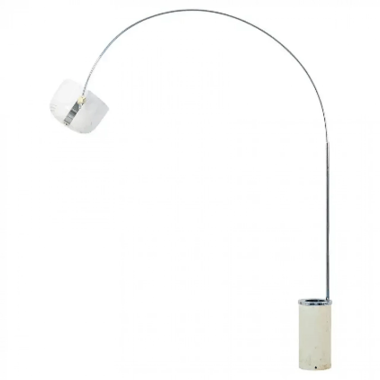 Adjustable floor lamp model Arc by Harvey Guzzini in white, 1970s 1381041