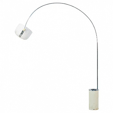 Adjustable floor lamp model Arc by Harvey Guzzini in white, 1970s