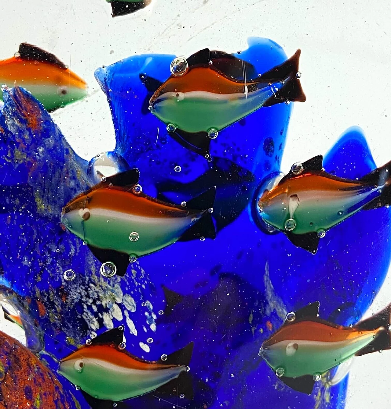 Fermacarte in vetro di Murano con acquario, anni '60 1381301