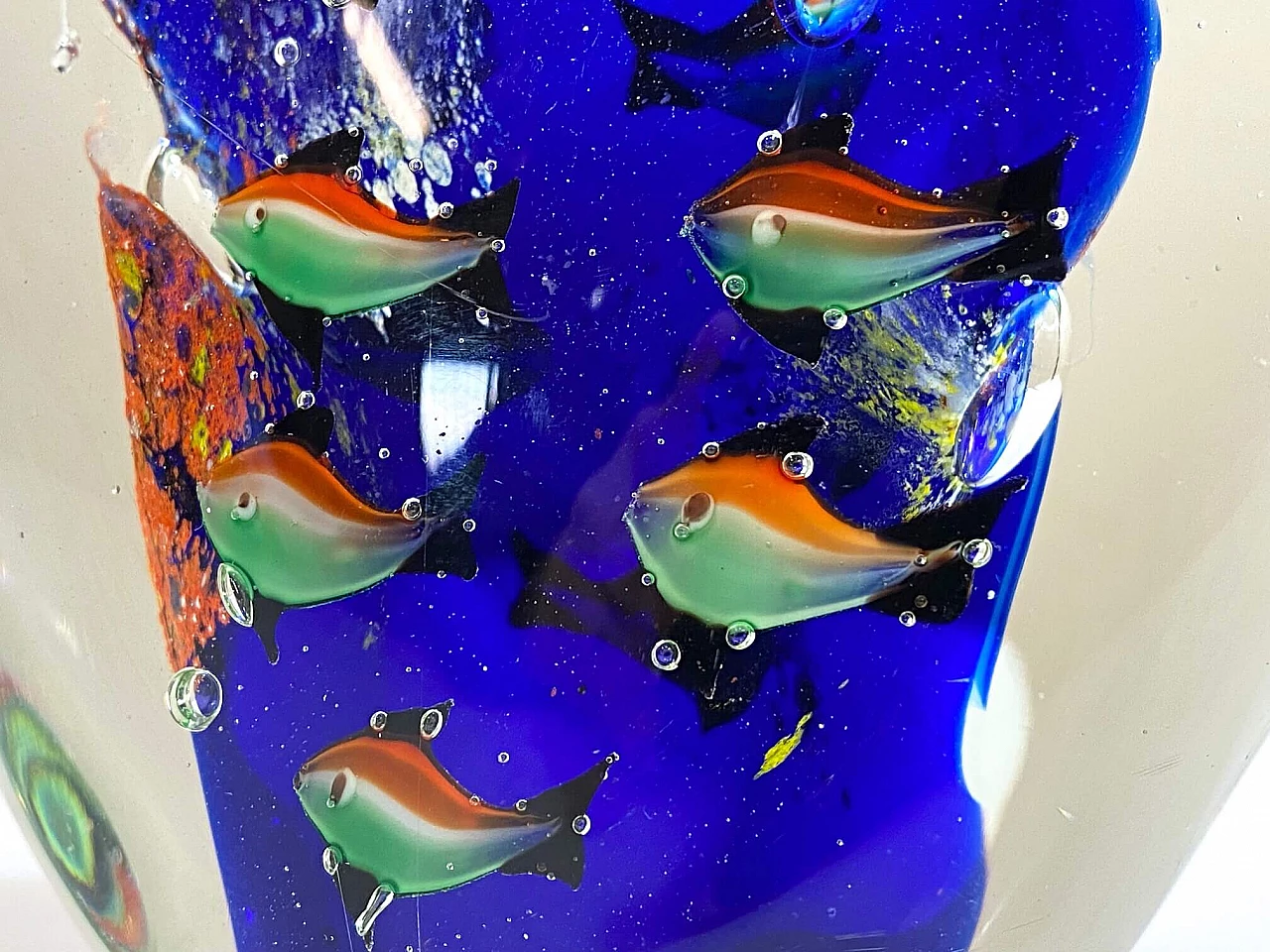 Murano glass paperweight with aquarium, 1960s 1381304