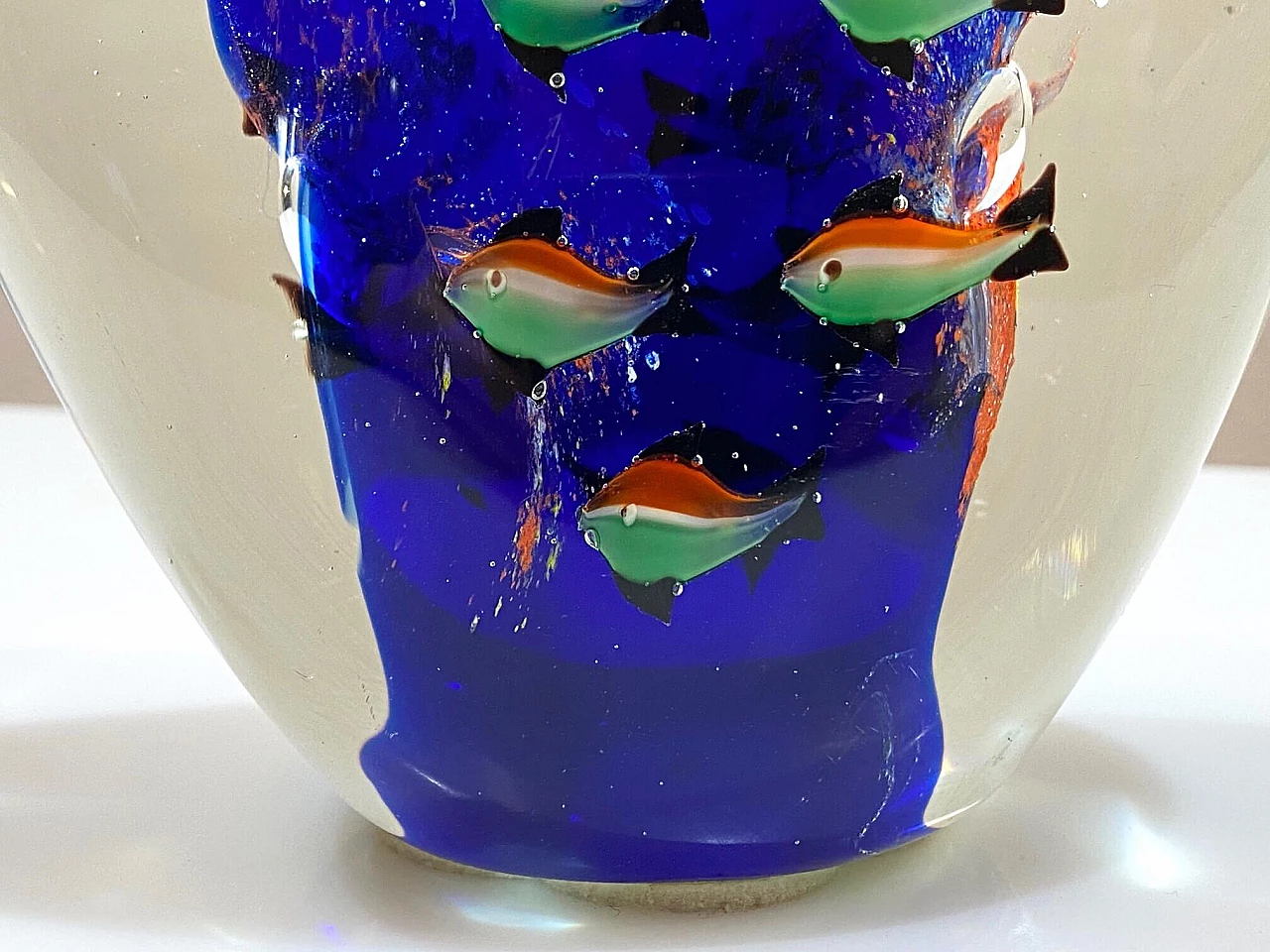 Murano glass paperweight with aquarium, 1960s 1381305