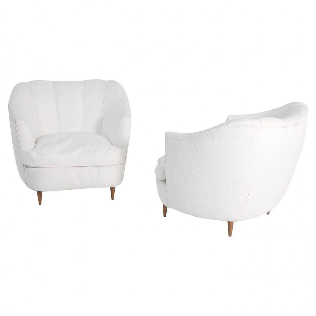 Pair of white armchairs  for Casa e Giardino by Gio Ponti, 1940s 1381432
