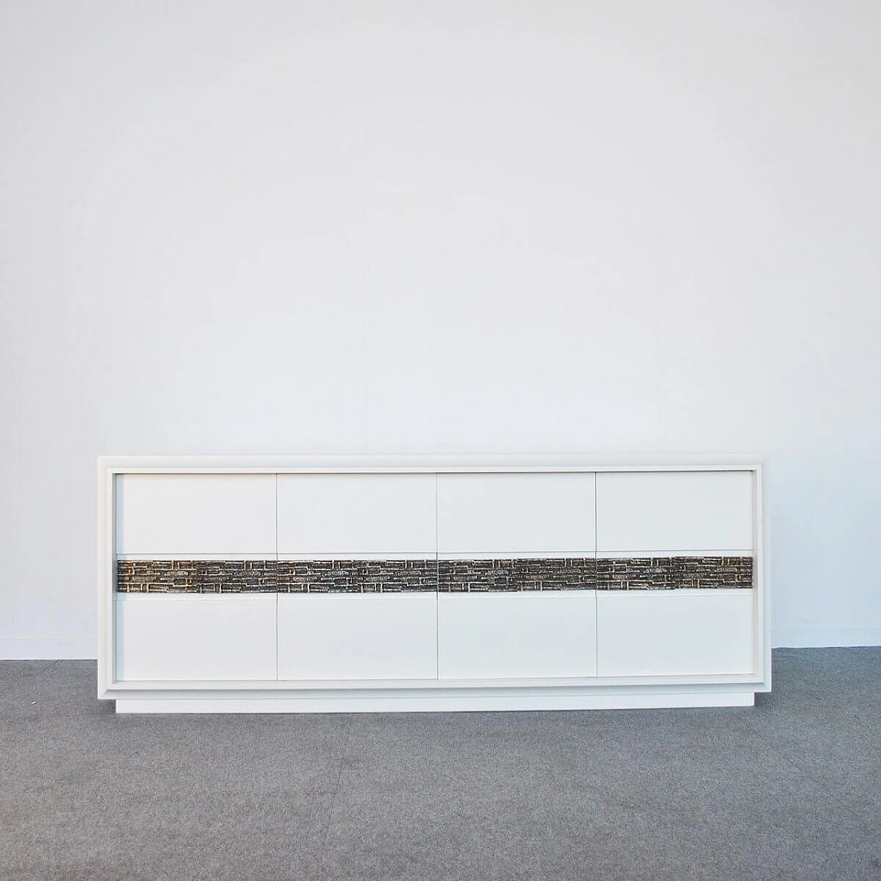 Ivory-painted walnut sideboard by Luciano Frigerio, 1970s 1381571