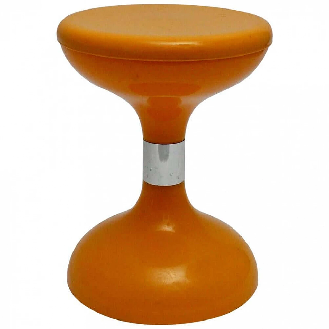 Sgabello Robur per Biemme s.p.a. in plastica arancione, anni '70 1381580