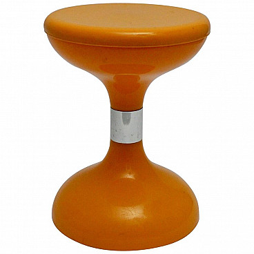 Sgabello Robur per Biemme s.p.a. in plastica arancione, anni '70
