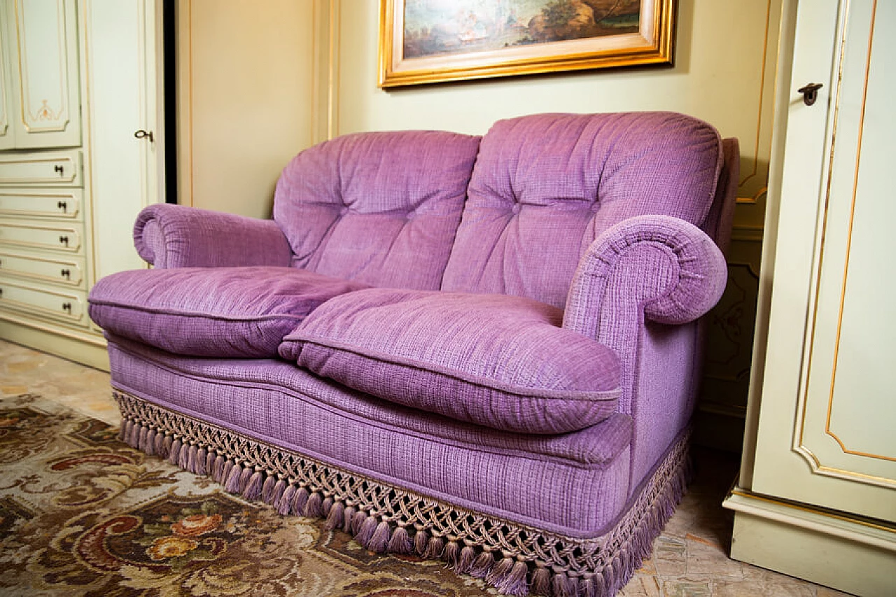 Divano a 2 posti con coppia di poltrone, anni '70 1381621