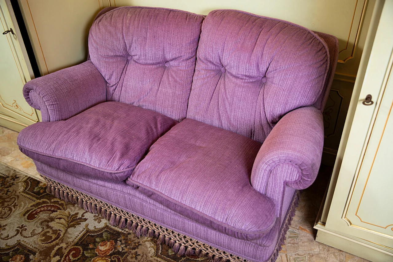 Divano a 2 posti con coppia di poltrone, anni '70 1381622