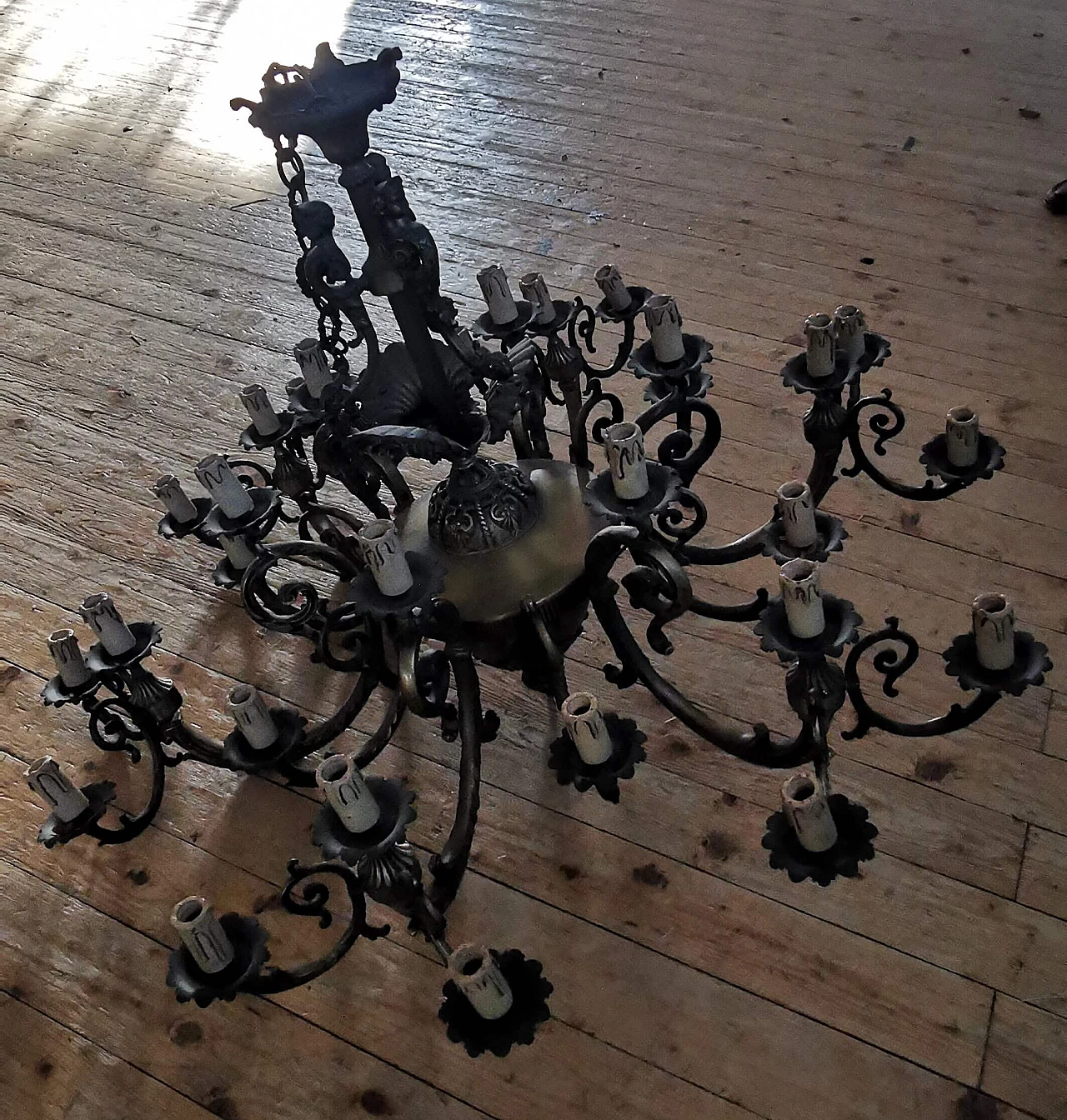 Lampadario da soffitto in ottone, anni '80 1381657