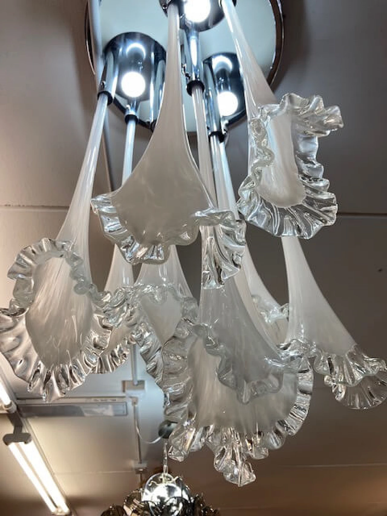 Murano glass and metal chandelier by Venini, 1970s 1381848