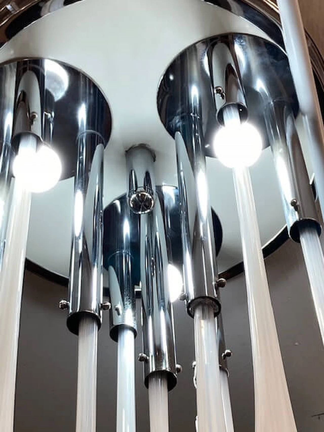 Lampadario in vetro di Murano e metallo di Venini, anni '70 1381851