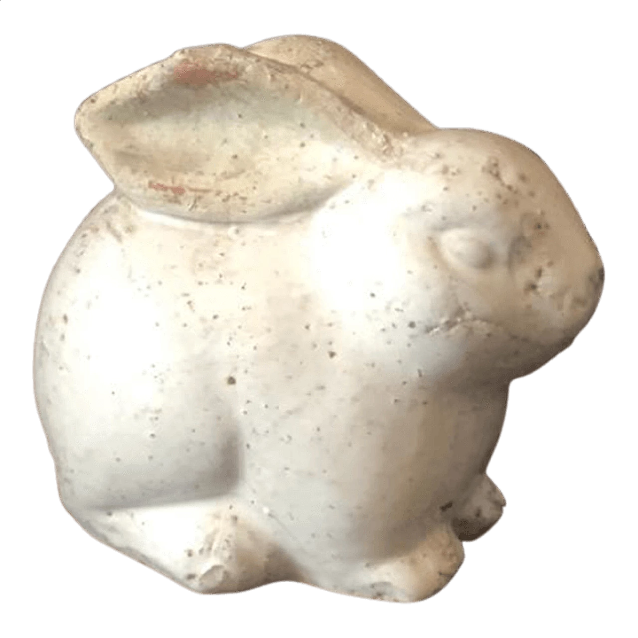 Coniglietto in terracotta smaltata bianca, anni '40 1381926