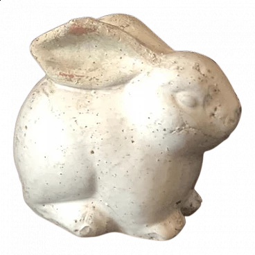 White glazed terracotta bunny, 1940s