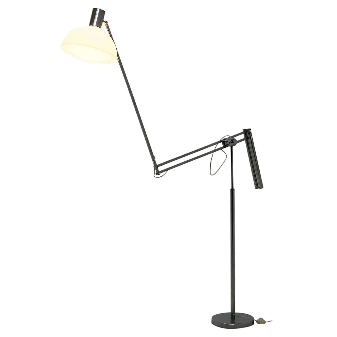 Adjustable plexiglass and steel floor lamp, 1960s 1381933