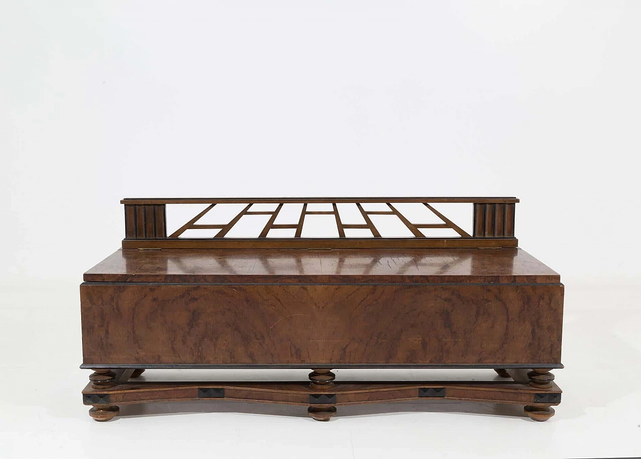 Sculptural bench attributed to Gio Ponti in walnut burl, 1930s 1381951