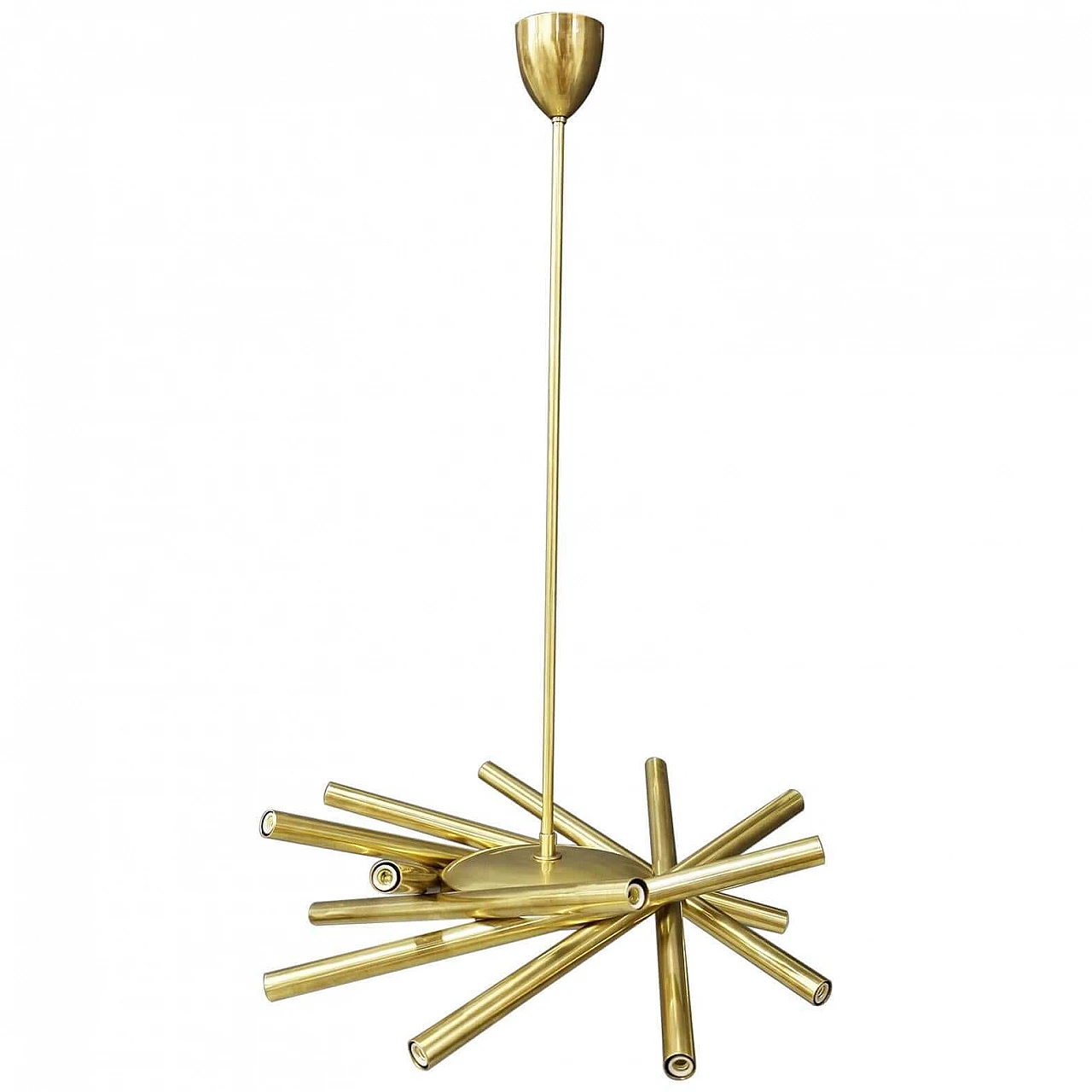 7-arm brass chandelier with 14 light spots, 2000s 1381998