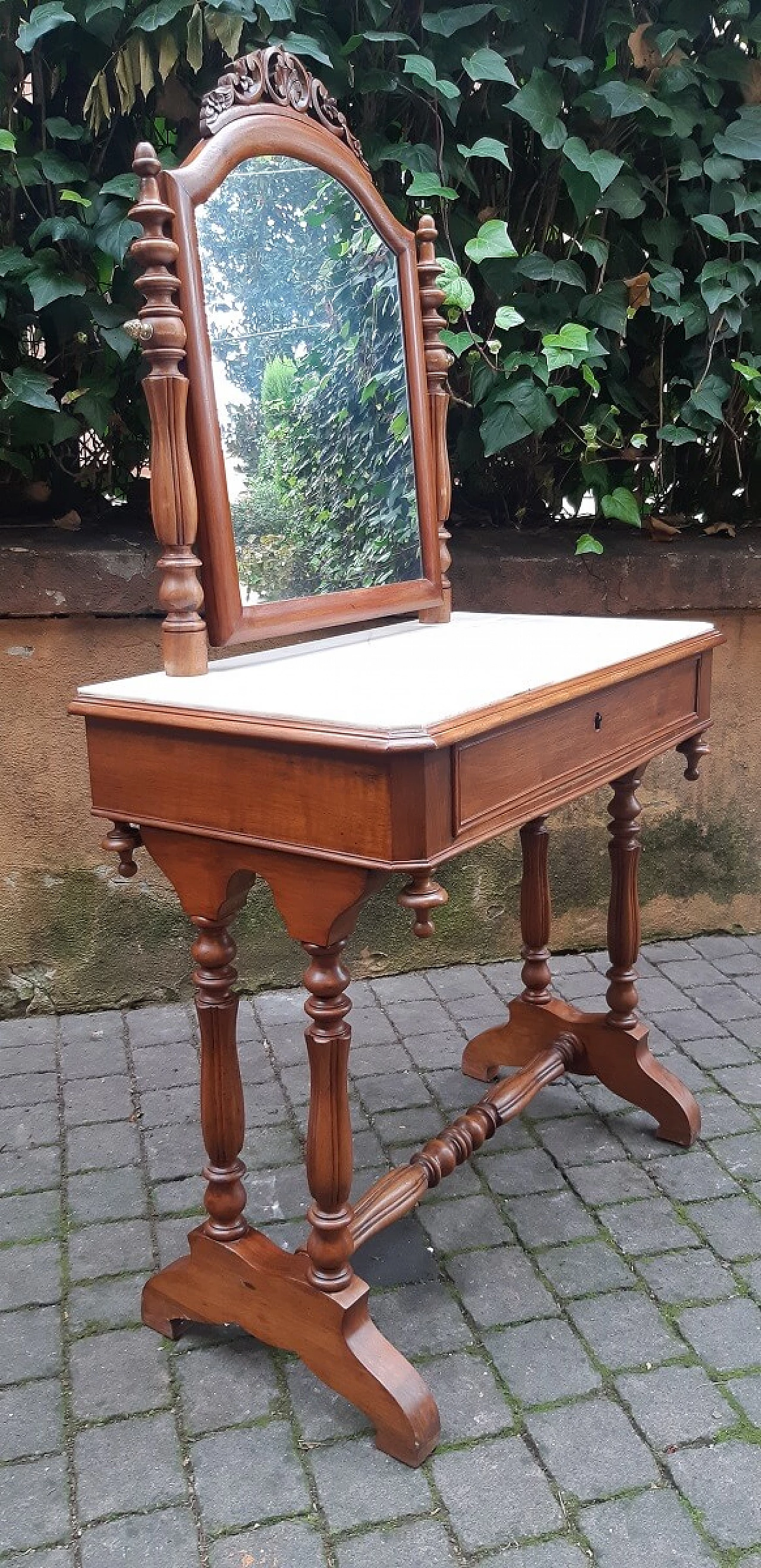 Louis Philippe dressing table with Carrara marble top, 19th century 1382010