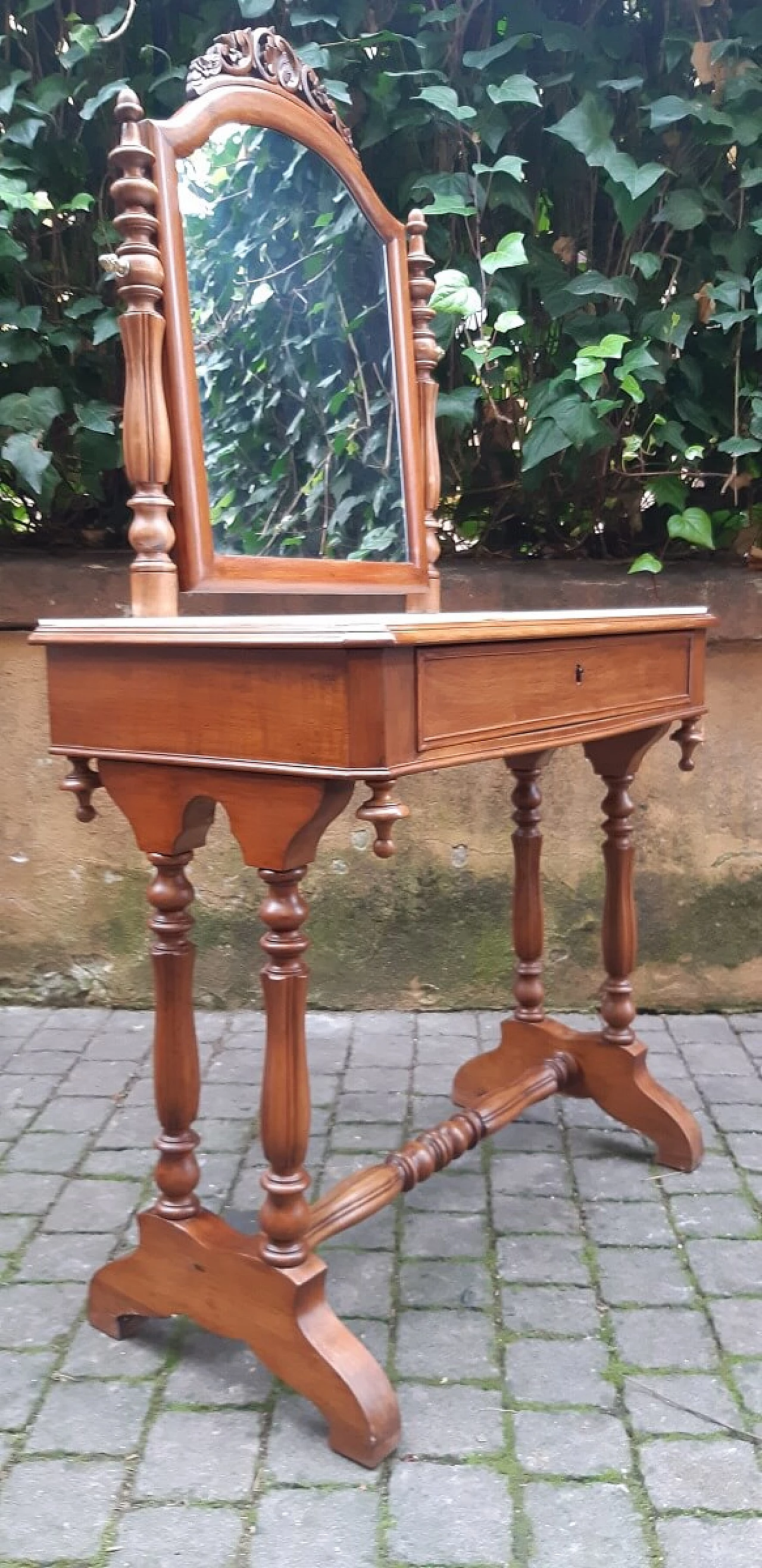 Louis Philippe dressing table with Carrara marble top, 19th century 1382011