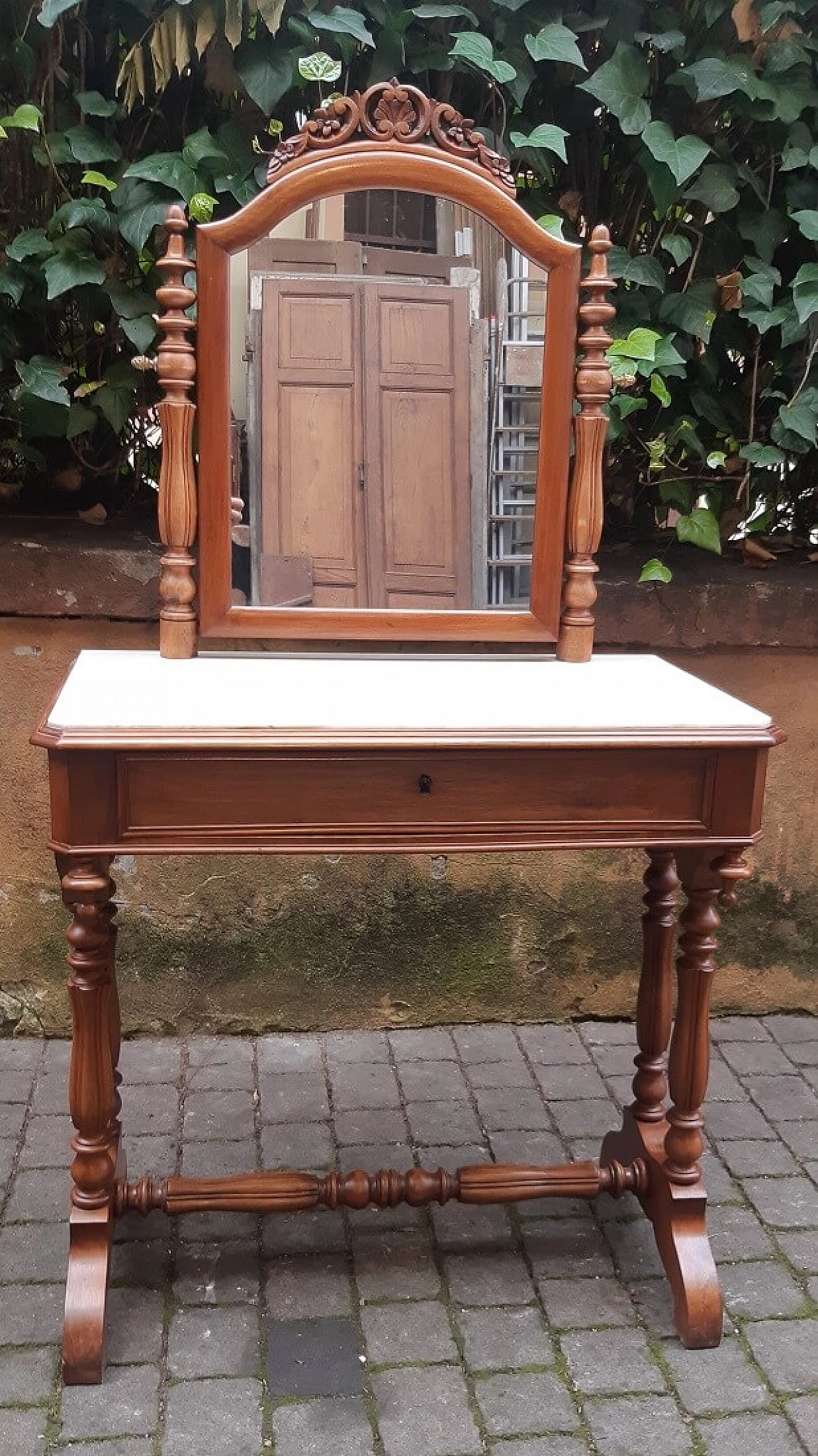 Louis Philippe dressing table with Carrara marble top, 19th century 1382013