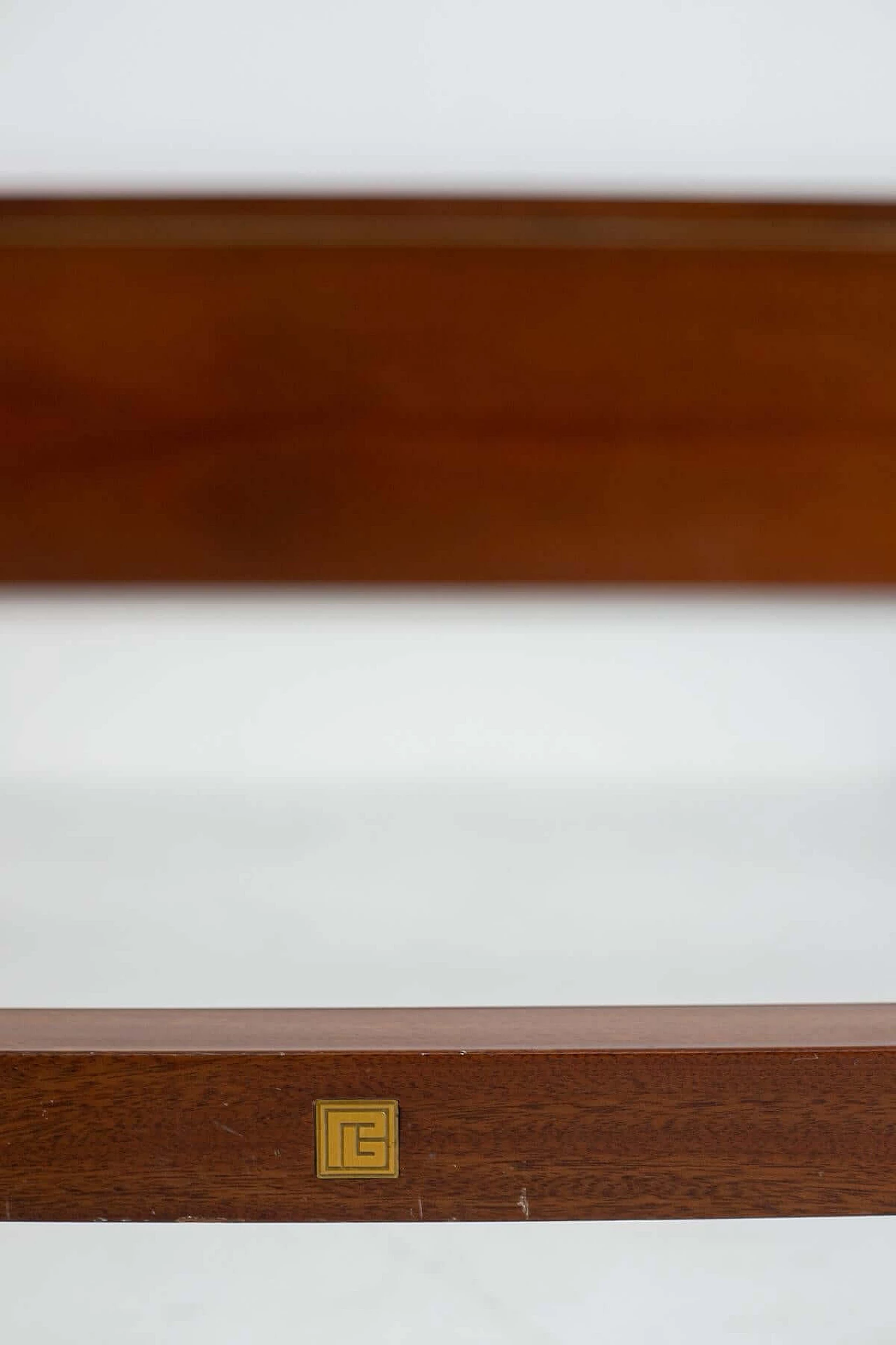 Testiera in legno e con dettagli in ottone firmata Pierre Balmain, anni '80 1382068