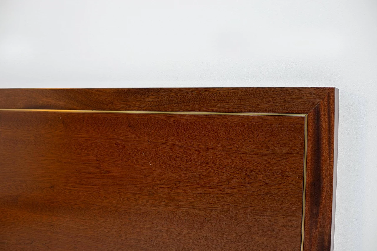 Wooden headboard with brass details signed Pierre Balmain, 1980s 1382077