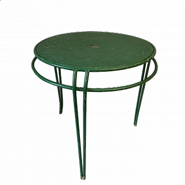 Green iron garden table, 1950s