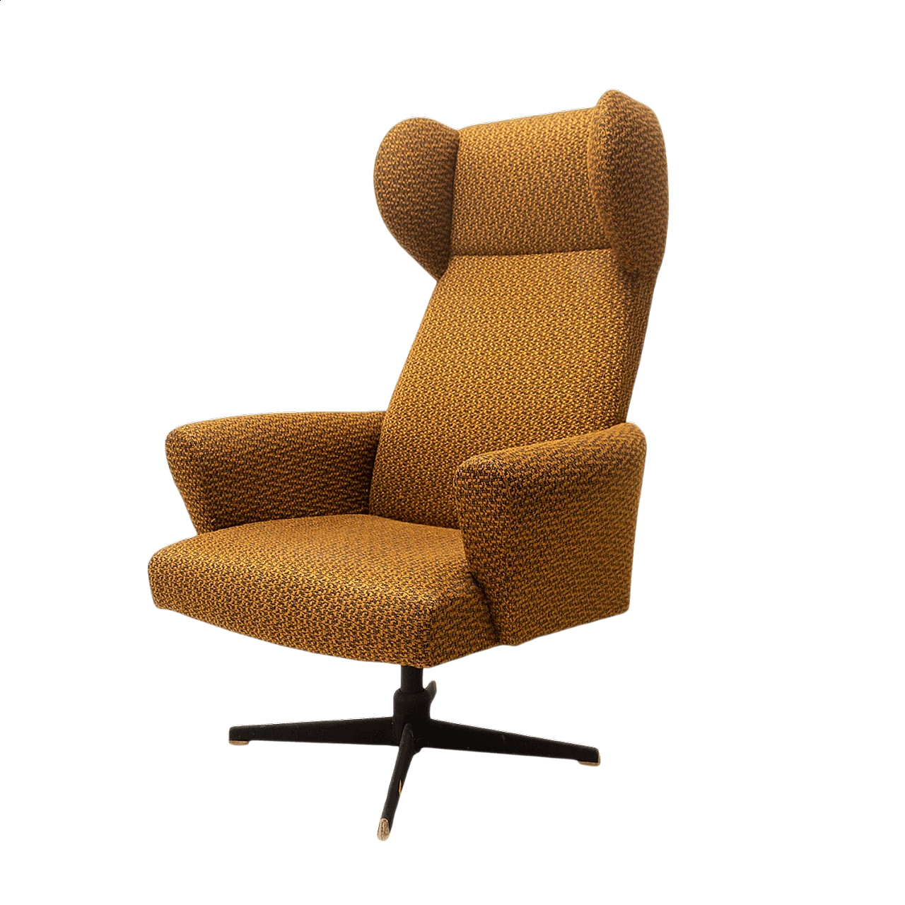 Czechoslovak swivel armchair with iron base, 1970s 1382085