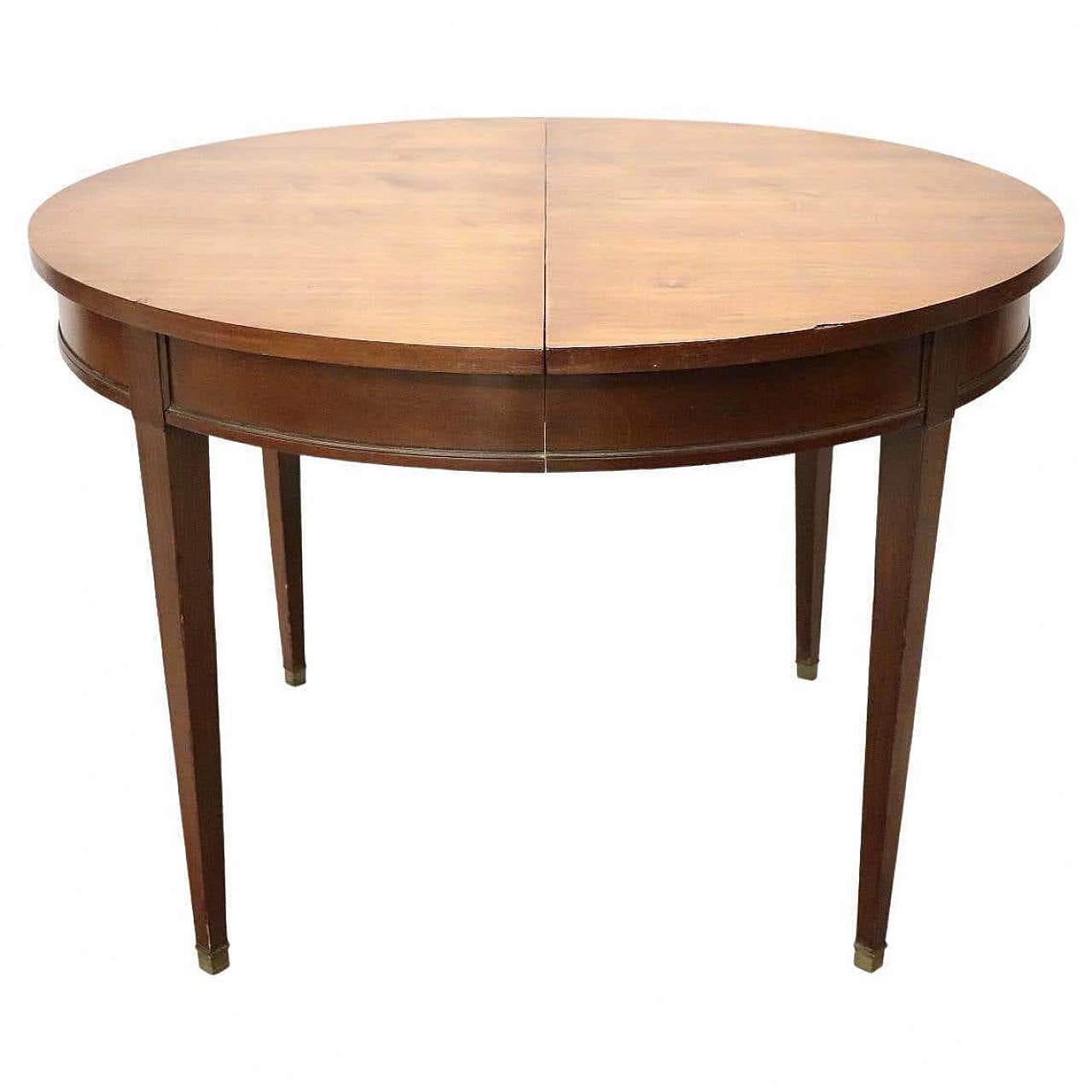 Extendable round walnut table, 20th century 1382166