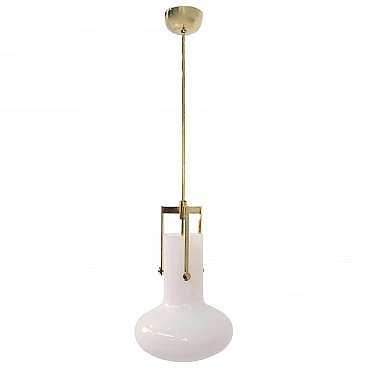 Ignazio Gardella pendant lamp for Azucena in brass and glass, 1960