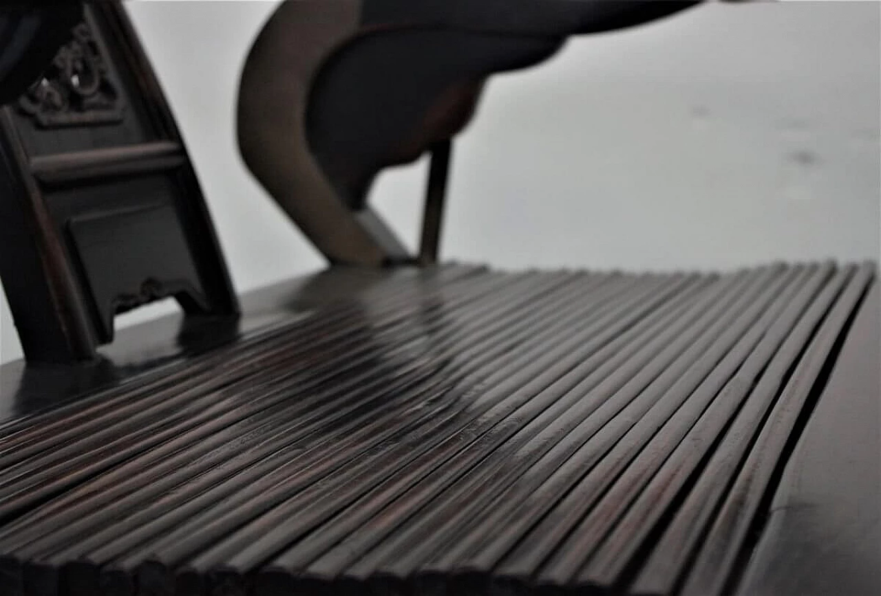 Pair of folding chairs in wood and brass by Ming, 20s 1382455