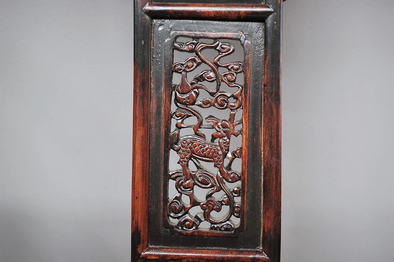 Coppia di sedie pieghevoli in legno e ottone di Ming, anni '20 1382474