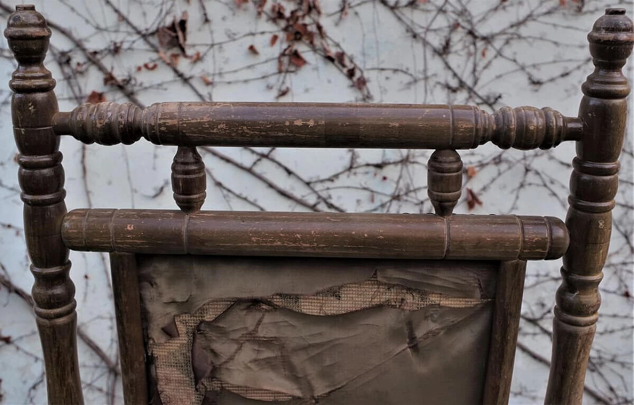 Sedia a dondolo in faggio e tessuto, anni '30 1382631