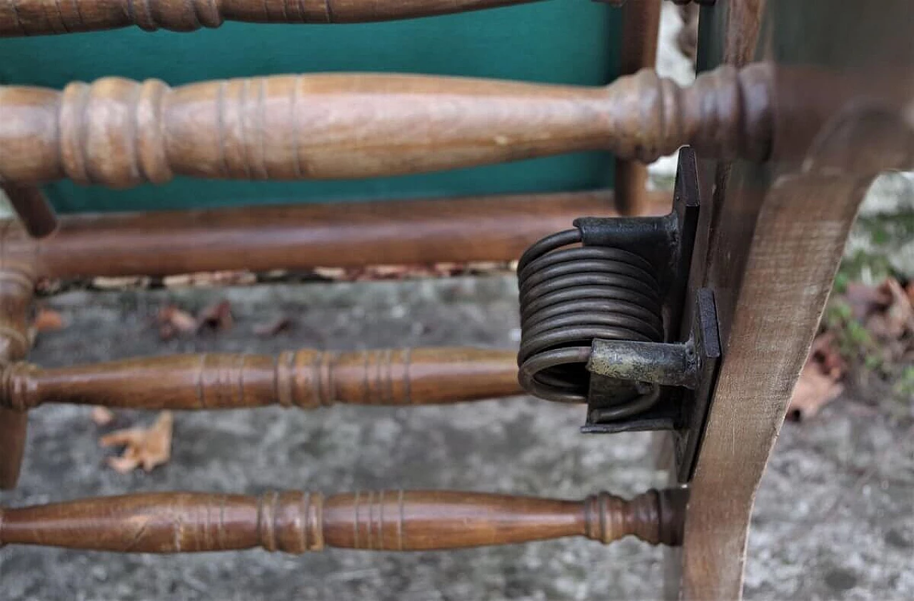 Sedia a dondolo in faggio e tessuto, anni '30 1382632