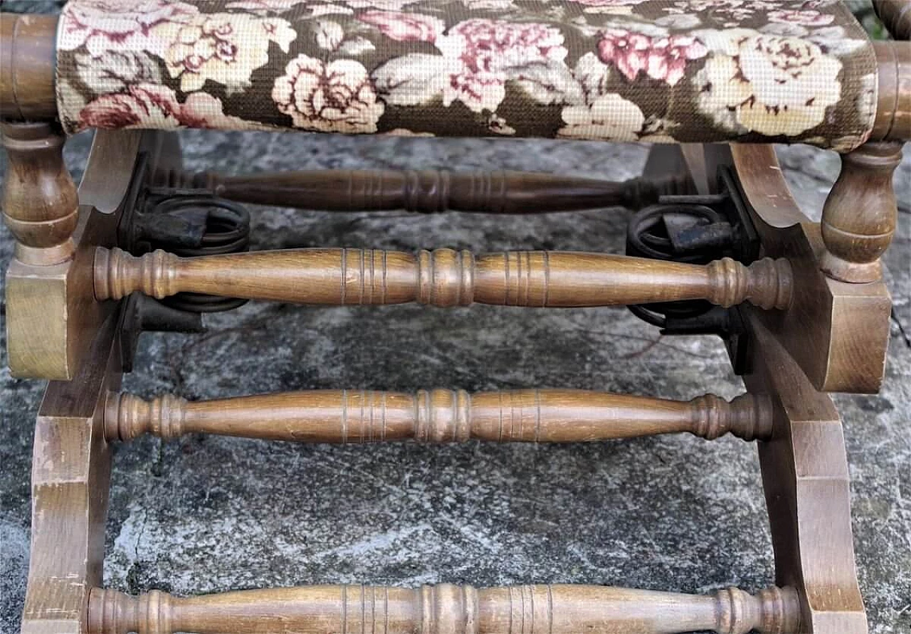 Sedia a dondolo in faggio e tessuto, anni '30 1382637