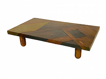 DuNord Design Tavolino da Salotto Triton 60 cm Nero Rame Retro Design Tavolino 