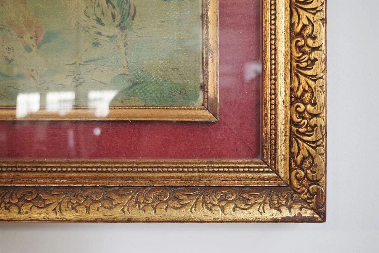 Painting with hand-carved wooden frame by Raffaele Armenise, 20s 1383001